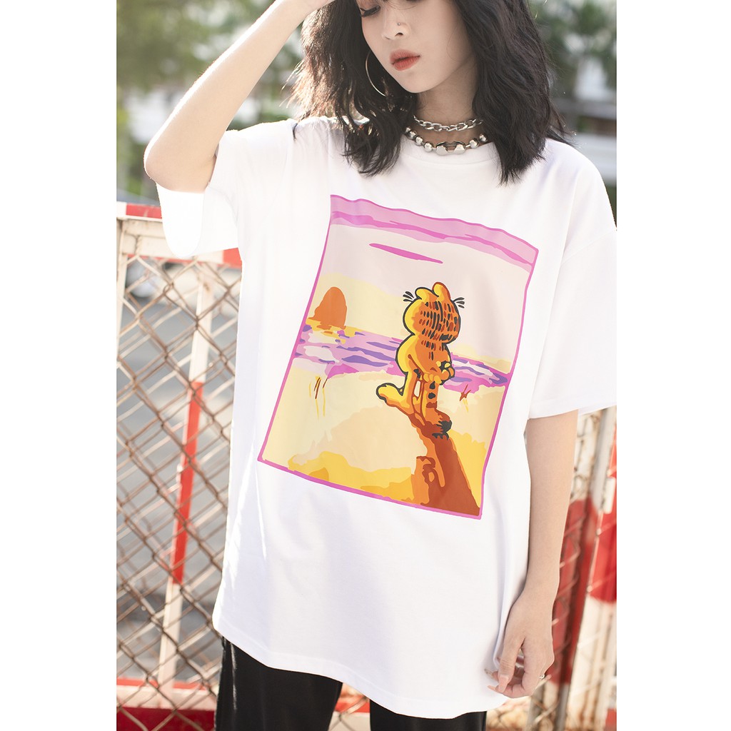 Áo Thun Garfield Cat Màu Trắng