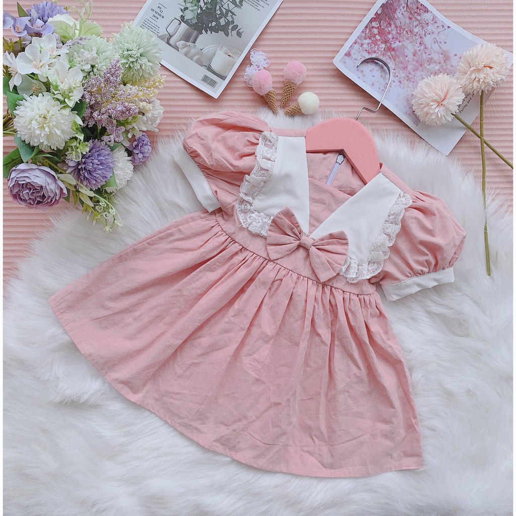 Váy công chúa cho bé màu hồng/Đầm tiểu thư trẻ em THIẾT KẾ 0 - 8 tuổi shop samsam
