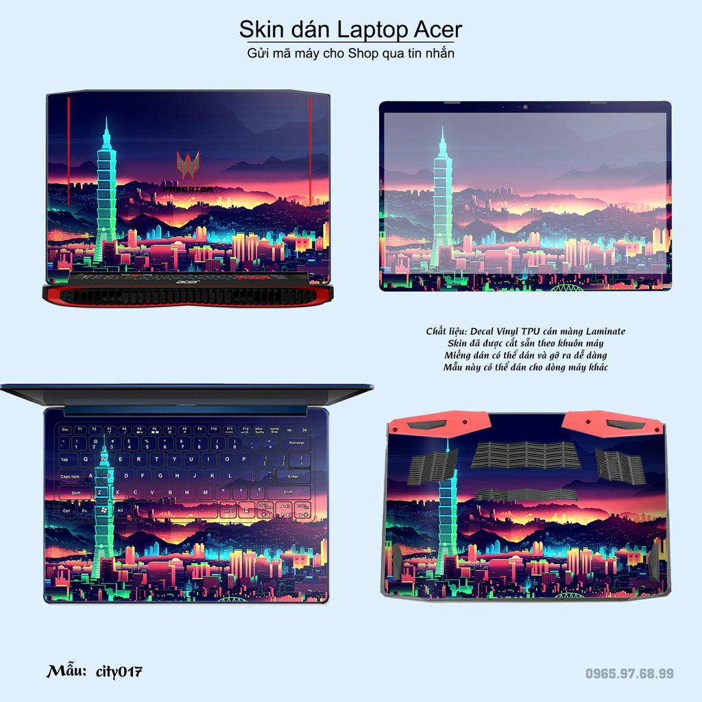 Skin dán Laptop Acer in hình thành phố _nhiều mẫu 3 (inbox mã máy cho Shop)