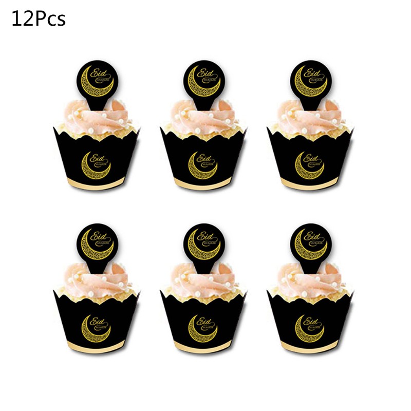 Bộ 12 Đế Giấy Lót Bánh Cupcake Phong Cách Hồi Giáo