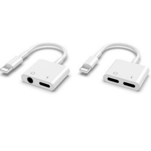 Jack Chuyển Đổi + Giắc Chia Cổng Vừa Sạc Vừa Sử Dụng Tai Nghe - IC Zin Apple Hỗ Trợ Mic Cho iPhone 7/8/X/11