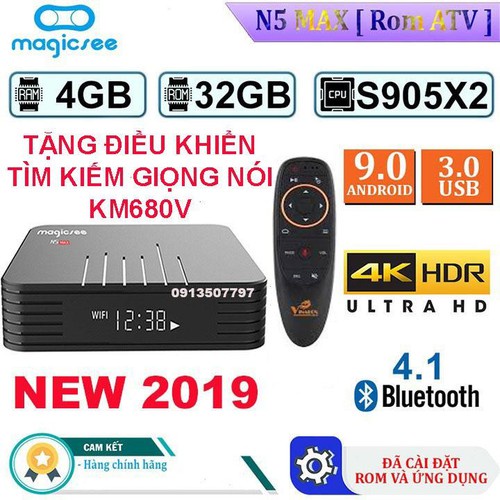 android tivi box N5 max Ram 4G rom 32g chuột bay tìm kiếm giọng nói - n5 max 4g