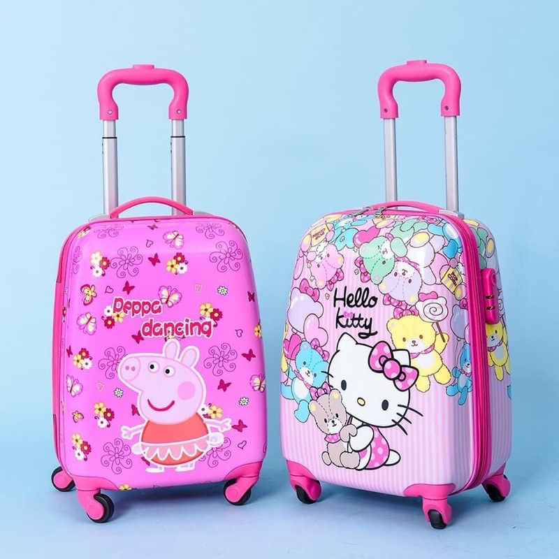 Vali kéo in 2 mặt cho bé hình công chúa thỏ,Chibi đáng yêu, vali công chúa, elsa, kitty, doremon, nhện, pepa, minion