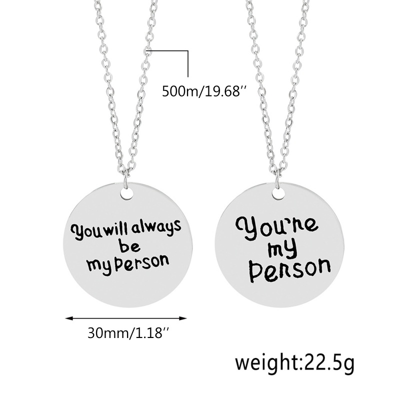Flgo Dây Chuyền Hợp Kim Bạc Khắc Chữ You Are My Person Sáng Tạo Cho Cặp Đôi