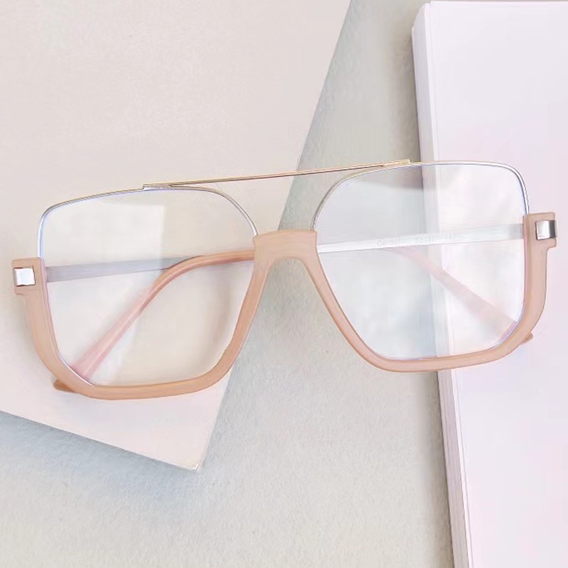 Mắt Kính Gọng Vuông Bằng Kim Loại Chống Ánh Sáng Xanh Thời Trang