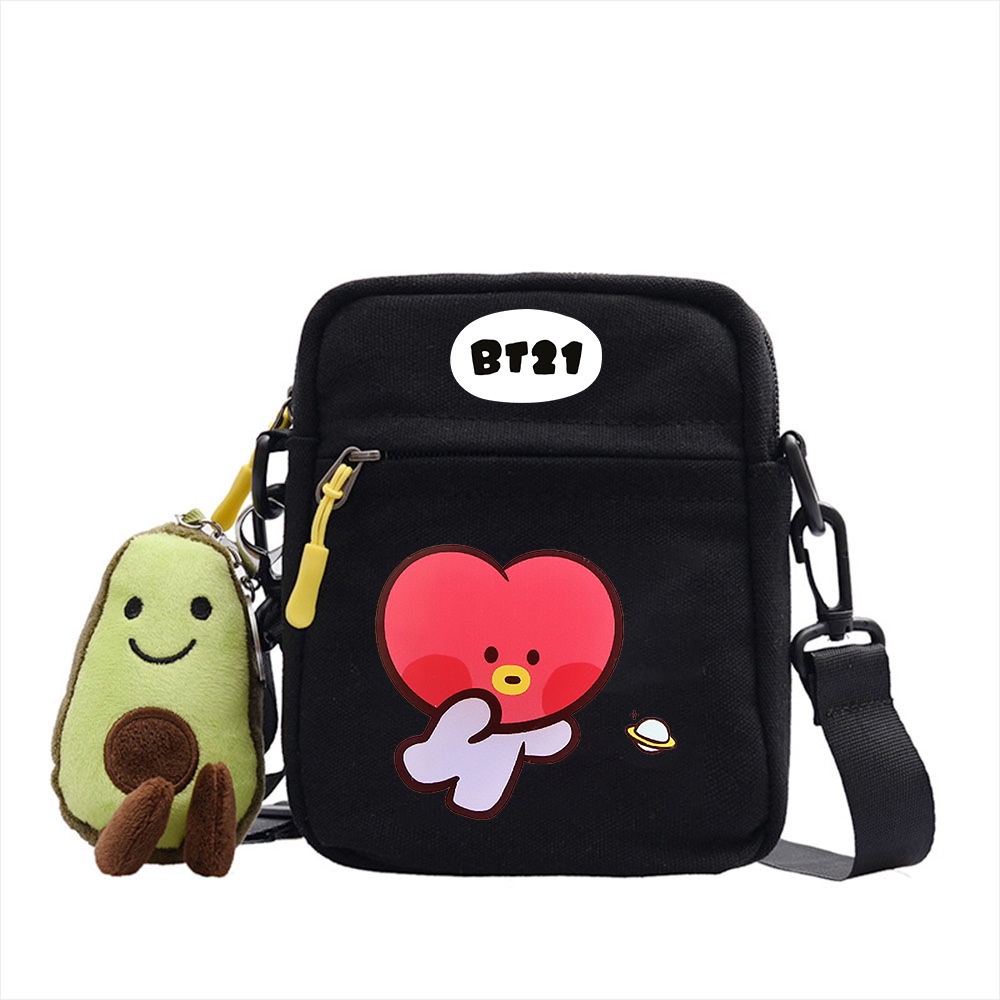 Túi Đeo Vai Kpop BTS Miniini Hình Vuông Hoạt Hình Dễ Thương
