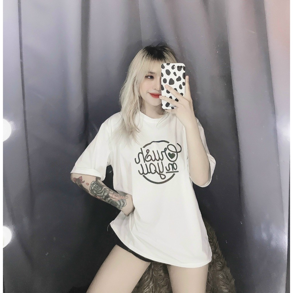 áo thun form rộng in hình phản quang ảnh thật hot đủ màu