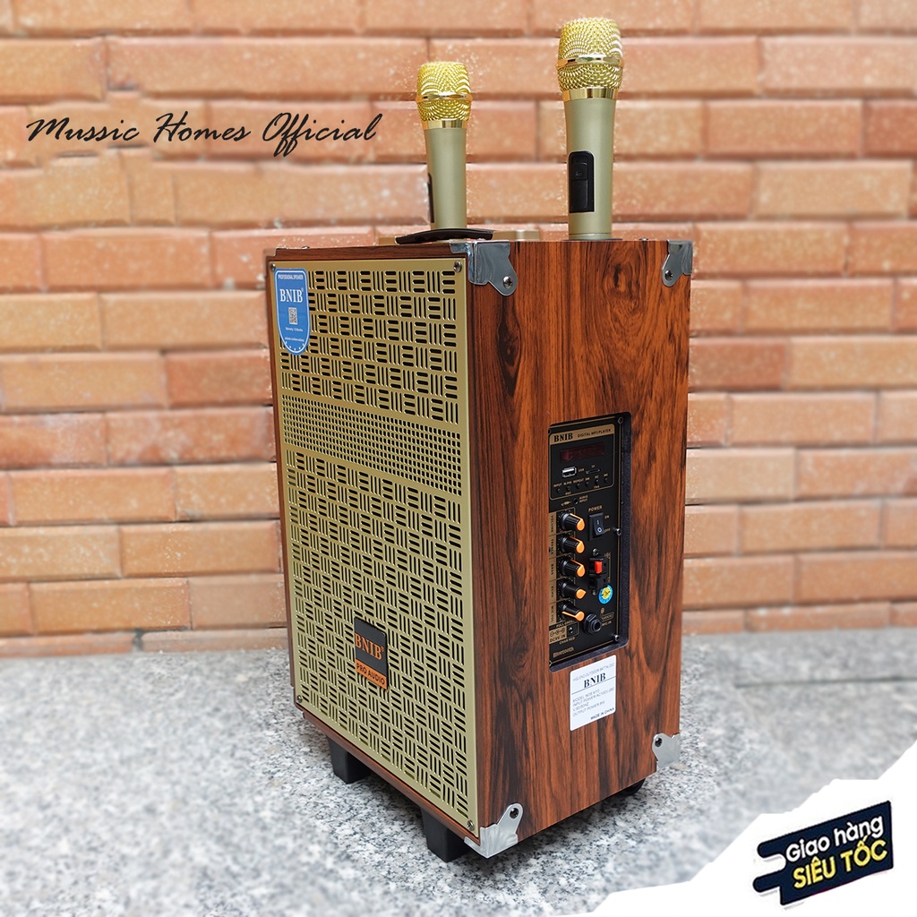 Loa kéo Karaoke BNIB M8 bass 20 Cao Cấp - Loa kẹo kéo mini 2 tay micro bắt nhạy, Chất lượng âm thanh chuẩn