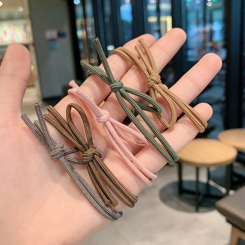 Dây buộc tóc co giãn màu trơn phong cách Hàn Quốc cho nữ