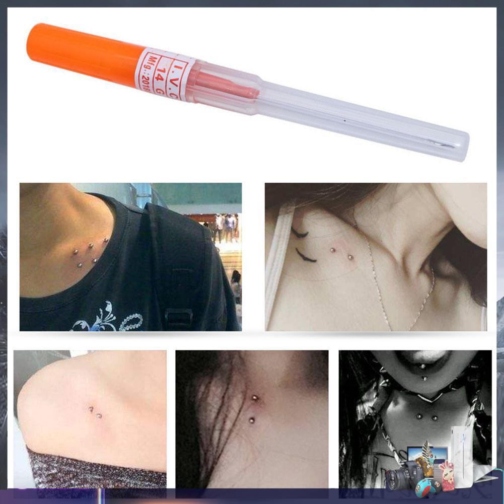 [Hàng mới về] Kim Xỏ Khuyên Đeo Trang Sức Dùng Một Lần Bằng Thép Không Gỉ 14G 16G 18G 20G