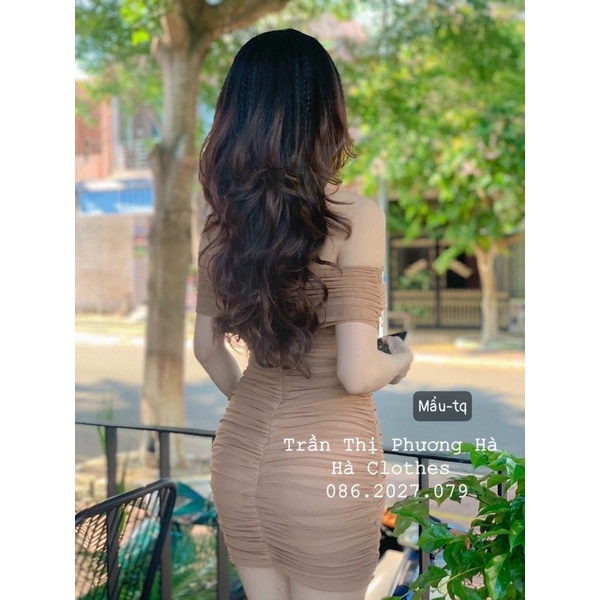 Váy lưới trễ vai