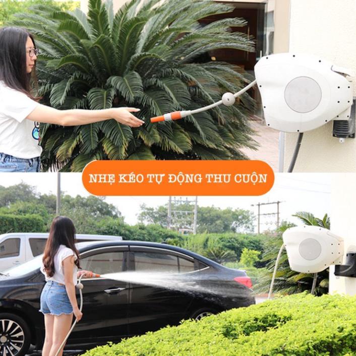 Vòi tưới cây, vòi rửa xe Lionking 15 MÉT. Rulo cuộn ống tự động