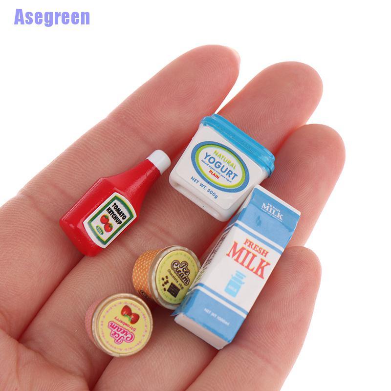Bộ 5 Mô Hình Sữa Chua mini Xinh Xắn Dành Cho Búp Bê