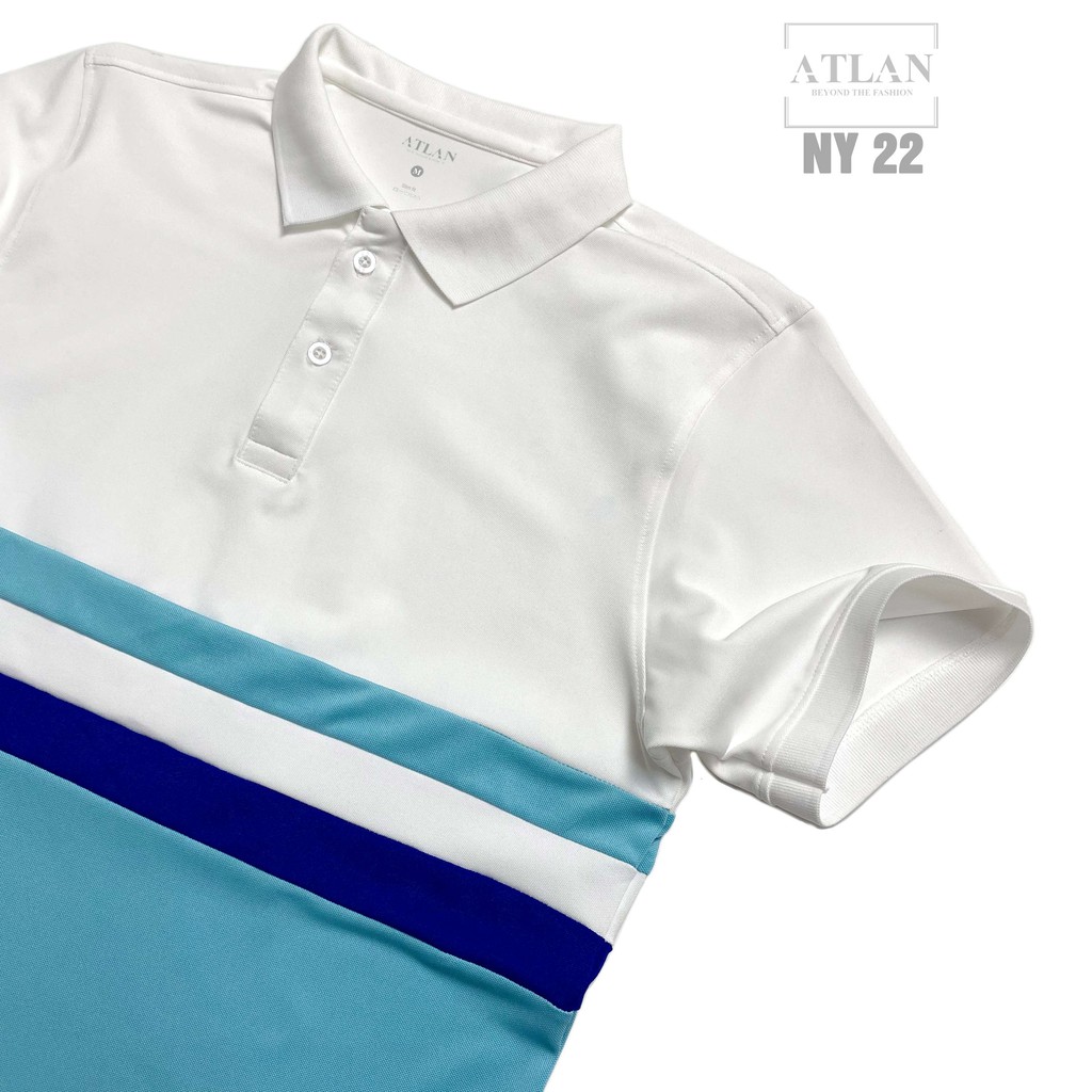 Thời Trang Nam 💖 𝘍𝘳𝘦𝘦𝘴𝘩𝘪𝘱 💖 Áo Polo Trắng Phối Xanh Thiên Thanh Sọc Xanh Đậm - NY22 | BigBuy360 - bigbuy360.vn