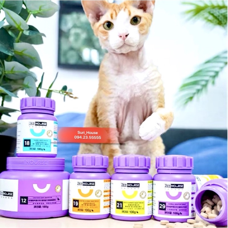 Combo Vitamin Nourse 11, Taurine, Lysine, gel dinh dưỡng và dưỡng lông cho chó mèo