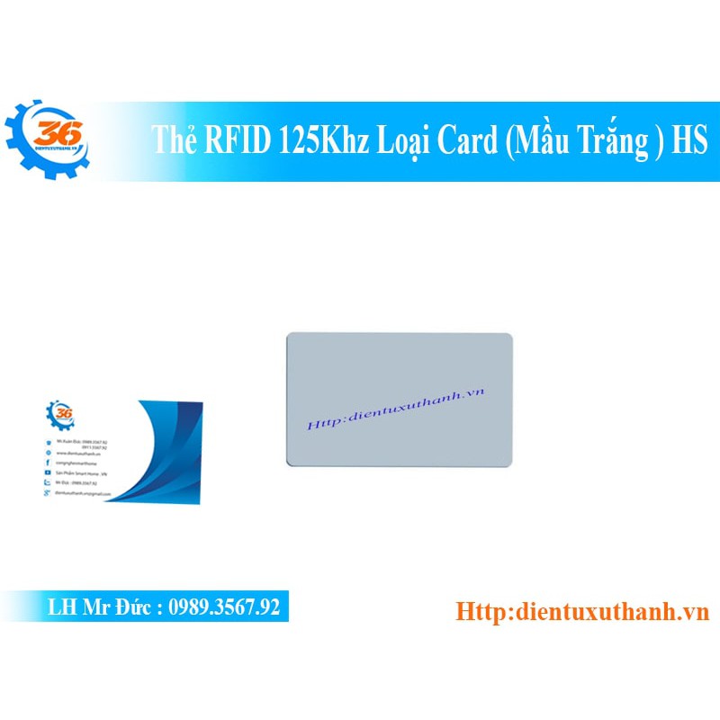 THẺ RFID 125KHZ LOẠI CARD (MẦU TRẮNG) HS