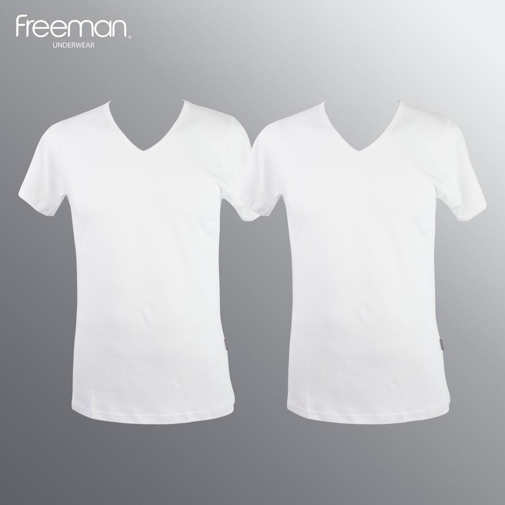 Áo thun nam Freeman, cổ tim tay ngắn, chất liệu cotton thoáng mát  T15