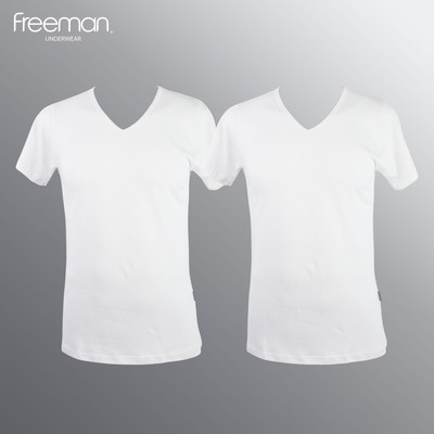 Áo thun nam Freeman, cổ tim tay ngắn, chất liệu cotton thoáng mát [Combo 2] TSF315