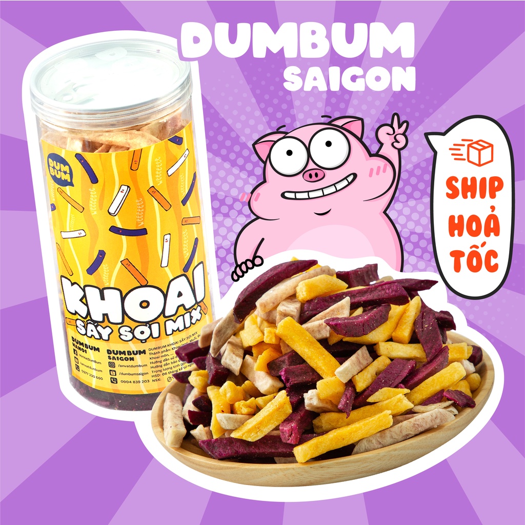 Khoai sấy mix 3 vị DumBum 300g đồ ăn vặt Sài Gòn