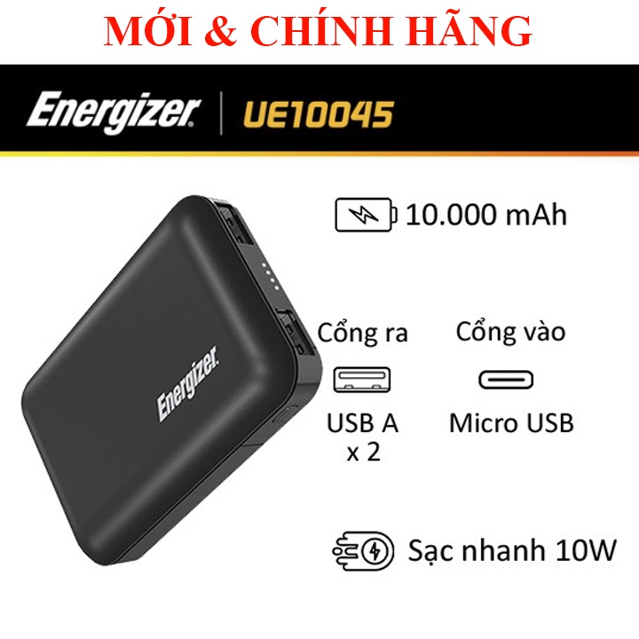 Pin Sạc dự phòng Bảo hiểm cháy nổ toàn cầu Energizer UE10042, UE10052, UE10045