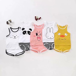 Set 5 bộ quần áo ba lỗ cho bé trai và bé gái 3-15kg