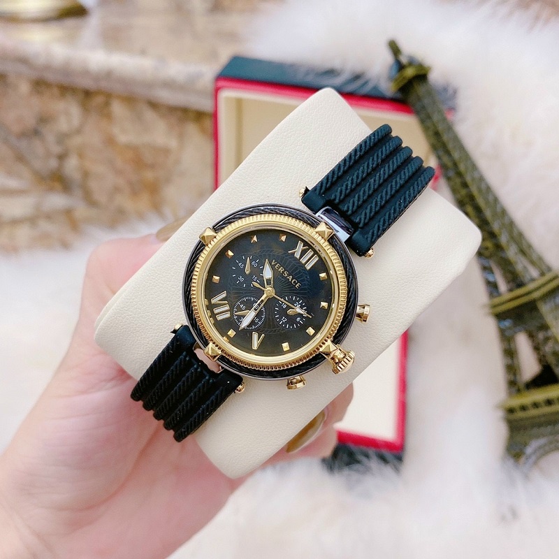 Đồng hồ đeo tay thời trang, đồng hồ nữ đẹp cao cấp VERSACE dây cao su silicon chống nước mới | BigBuy360 - bigbuy360.vn