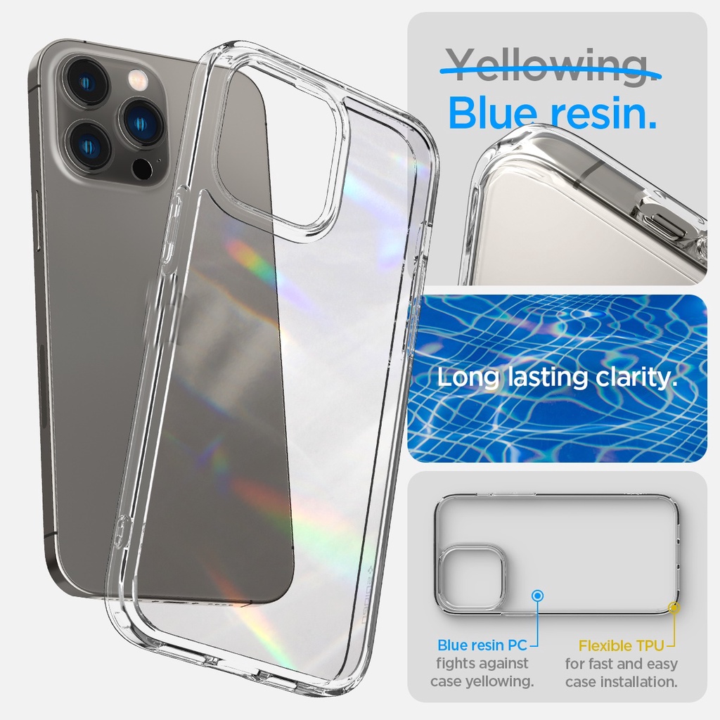 Ốp Lưng dành cho iPhone 14/ 14 Plus/ 14 Pro/ 14 Promax SPIGEN ULTRA HYBRID CRYSTAL CLEAR- Hàng Chính Hãng