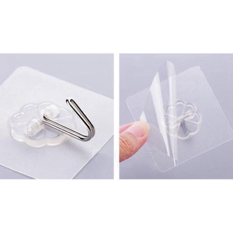 Combo 10 móc dán treo tường trong suốt chịu lực, treo lưới, tranh ảnh, đồ dùng đa năng
