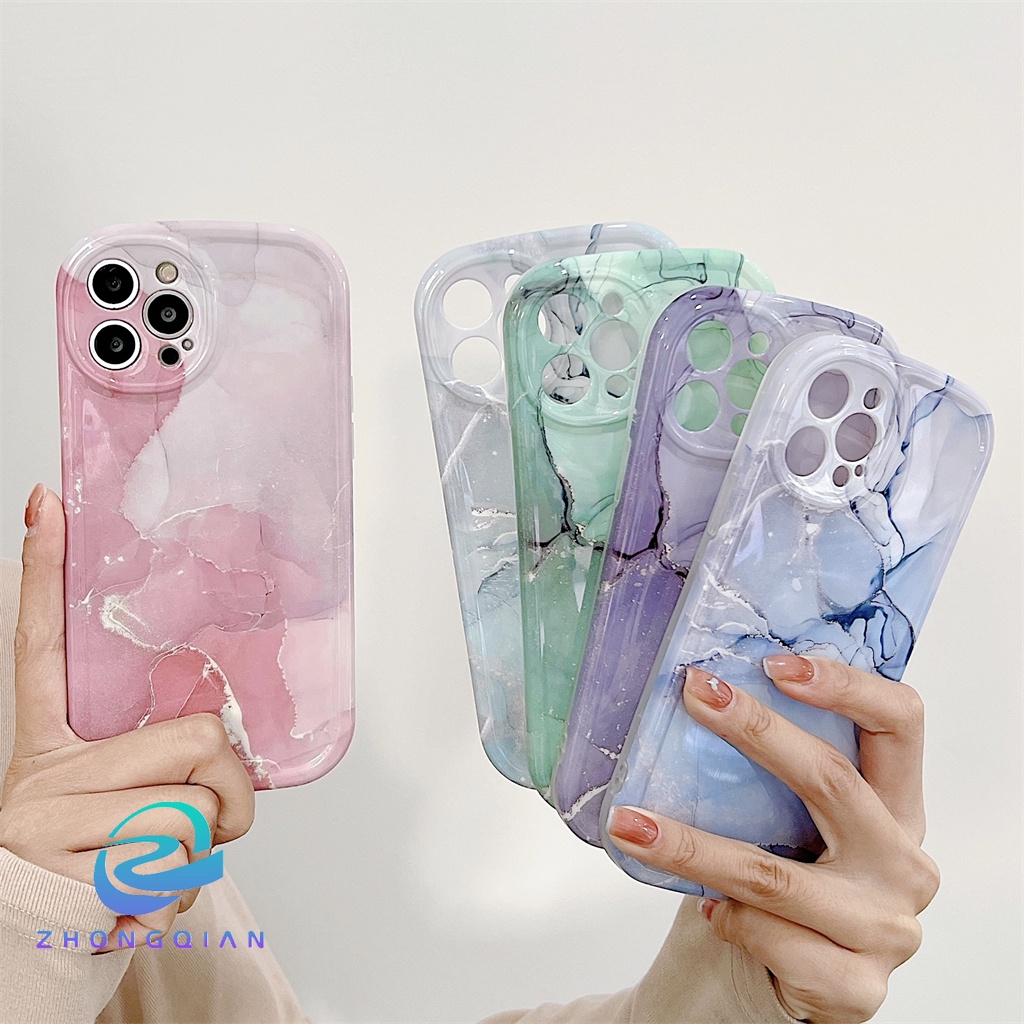 Ốp Điện Thoại IMD Chống Sốc Họa Tiết Cẩm Thạch Cho iPhone 11 12 13 Pro MAX X XS MAX XR