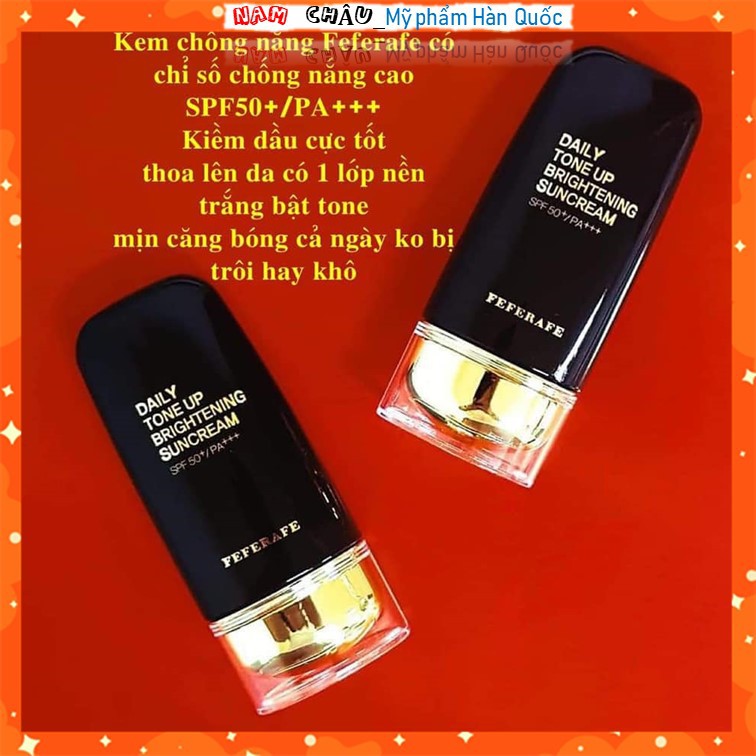 Kem chống nắng FEFERAFE trắng da sáng mịn nâng Tone, kiềm dầu 60ml