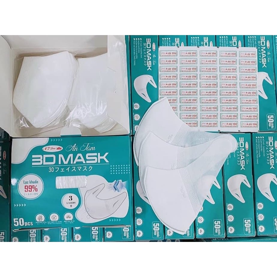 Khẩu Trang 3D Mask SAJKO Kháng Khuẩn 99% Chống Bụi Mịn Hộp 50 Chiếc