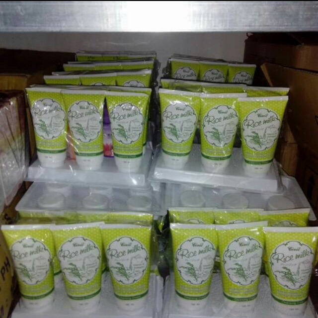 combo 9 tuýp tặng 2 bánh xà phòng thái lan Sữa rửa mặt gạo Rice milk 180 mL