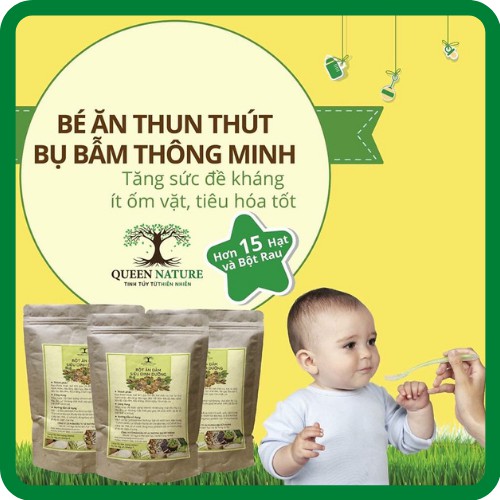 Bột ăn dặm cho bé Nature Queen ⚡𝐅𝐑𝐄𝐄 𝐒𝐇𝐈𝐏⚡ 650 gram, bé ăn thun thút, bụ bẫm thông minh, tăng sức đề kháng, tiêu hóa tốt