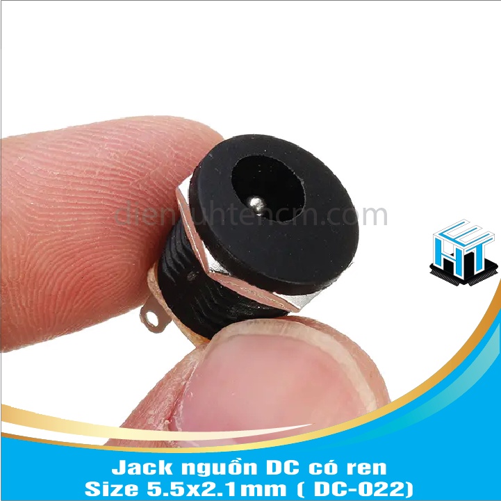 Jack nguồn  DC-022 có ren - Size 5.5x2.1mm