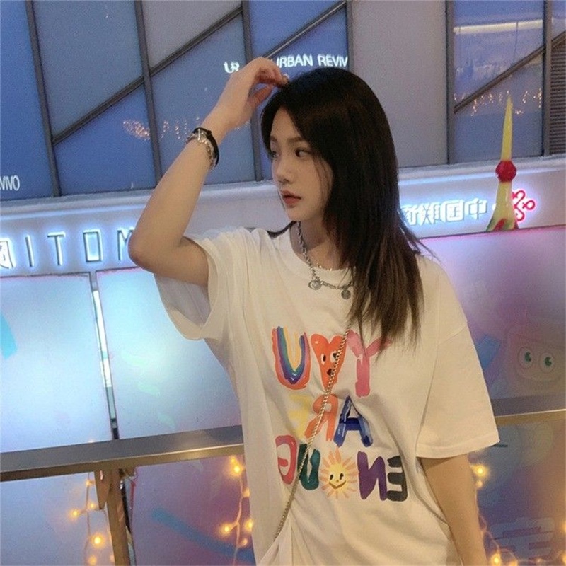 NRVP Áo Thun Cotton Tay Ngắn Cổ Tròn Màu Trơn Thời Trang Dành Cho Nữ