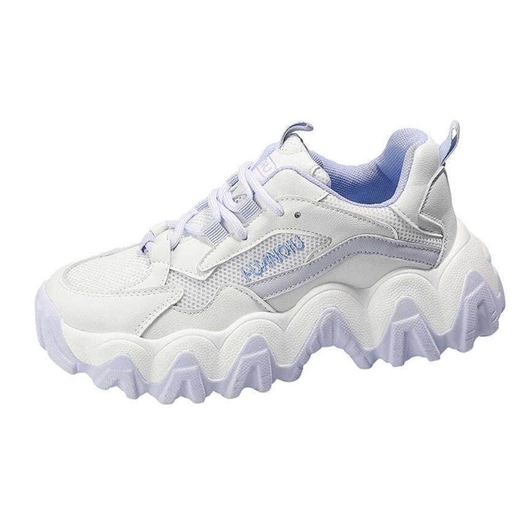 Giày thể thao nữ GODLSNEAKER MS124 dây buộc đế lượn sóng