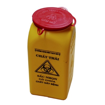 Bình Hủy Kim Tiêm , Bơm tiêm 1,5 lít,Thùng chứa kim tiêm, rác sắc nhọn