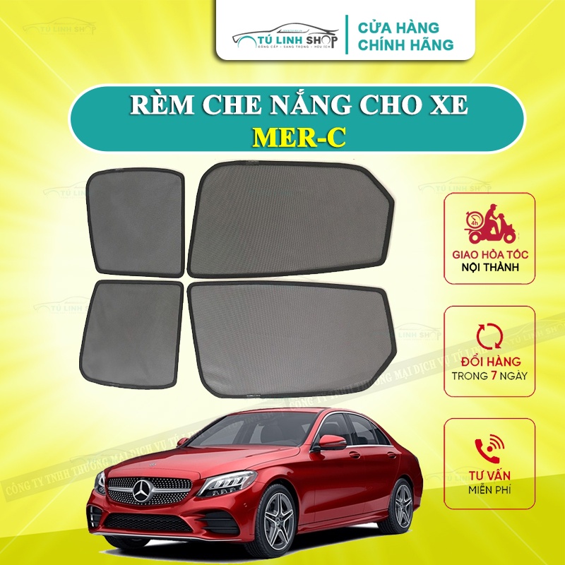 Rèm che nắng nam châm cho xe  Mercedes bộ 4 tấm cho 4 cửa, hàng loại 1 cao cấp nhất, vừa khít kính