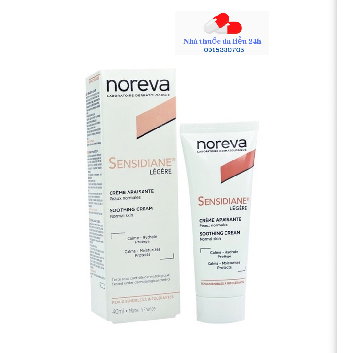 Noreva Sensidiane Legere Soothing Cream kem dưỡng ẩm dành cho da nhạy cảm dễ kích ứng , đỏ da - Nhà Thuốc Da Liễu 24h