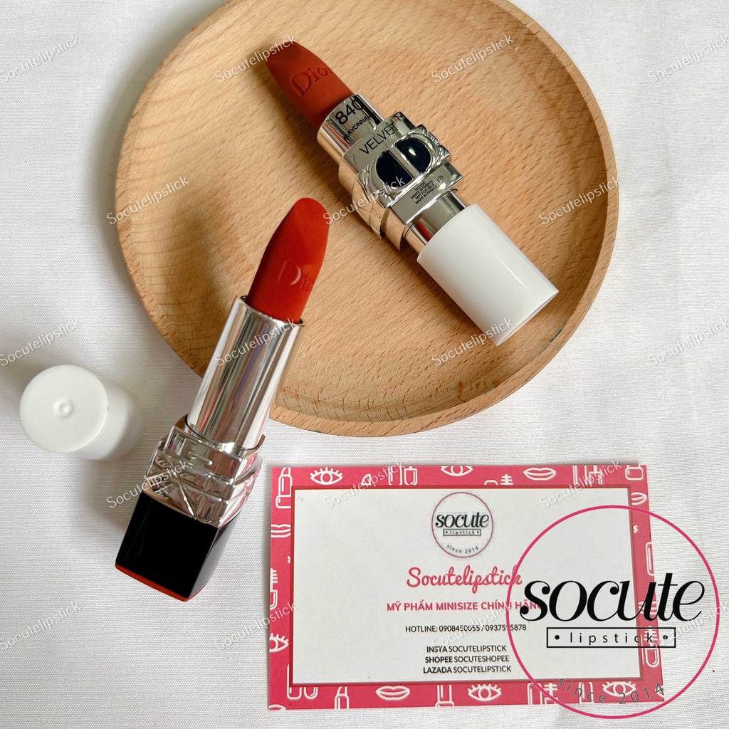 Son Thỏi Diior Velvet 100 Nude Look - Tester - 200 Nude Touch  - 840 Rayonnate