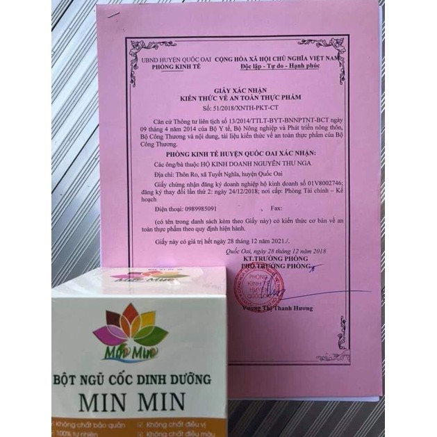 Bột Ngũ Cốc Min Min (500GAM)- Hộp Ngũ Cốc CURCUMIN VỊ HẠT Dinh Dưỡng Minmin Lợi Sữa Sau Sinh