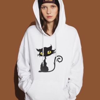 Áo Hoodie mèo đen ngỗ ngáo