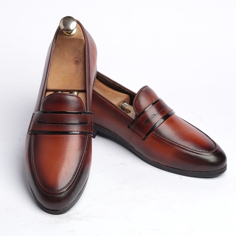 Giày lười nam cao cấp da bò thật bh 12 tháng kiểu dáng Penny Loafer - Mã T42
