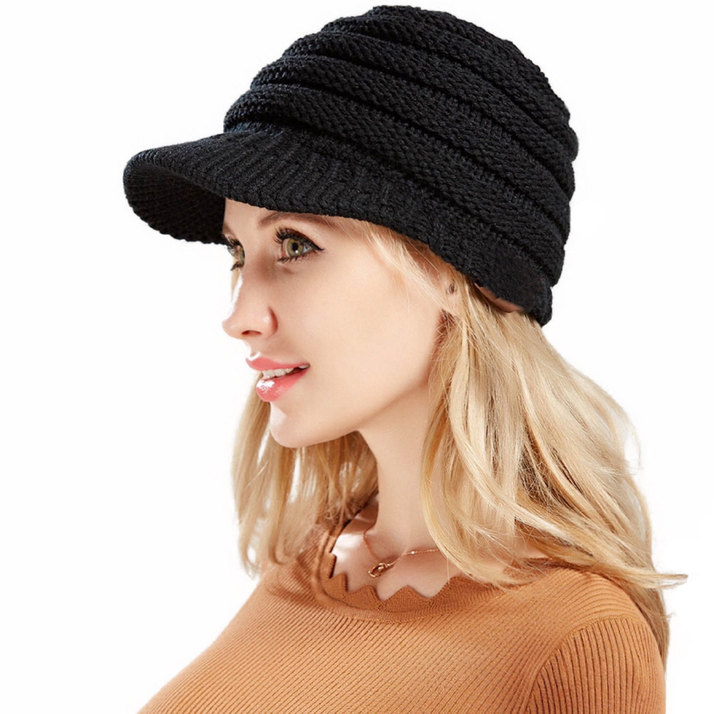 Mũ len giữ ấm kiểu Beanie thời trang có vành nhiều màu sắc đầy cá tính