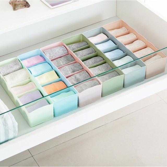Hộp Đựng Đồ Lót, Khay Nhựa 5 Ngăn Đựng Đồ Lót, Tất, Vớ Tiện Dụng 88102 Shop Giao Hàng Nhanh 88
