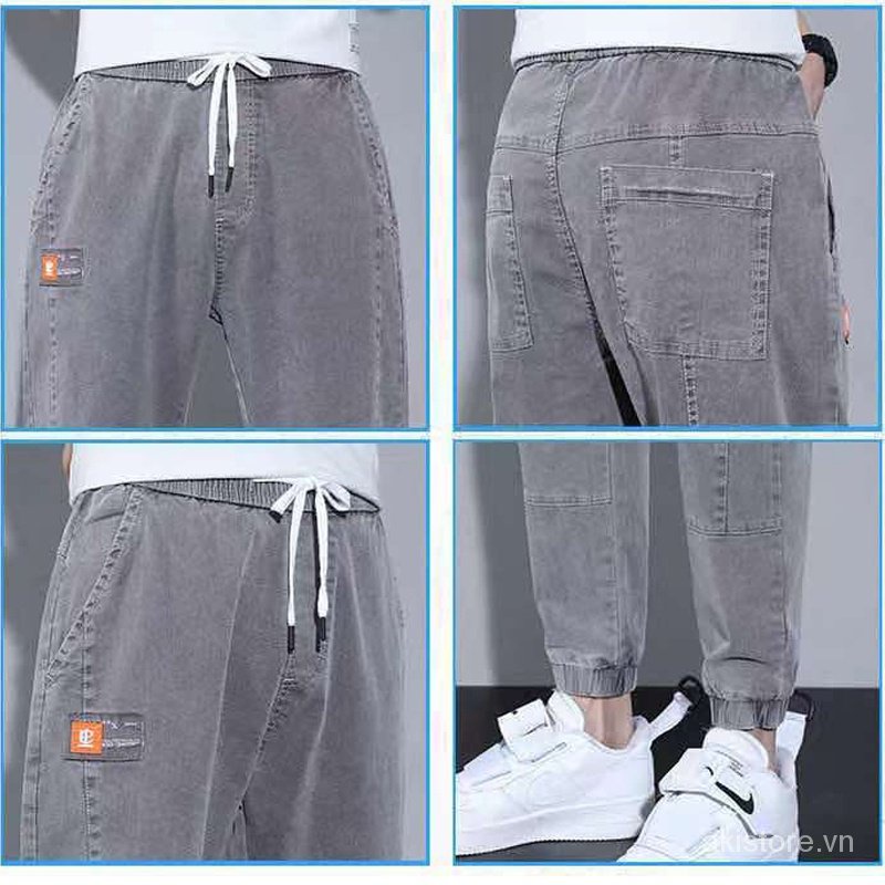 Quần jean jogger cỡ lớn S-5XL thời trang Hàn Quốc cá tính cho nam | BigBuy360 - bigbuy360.vn