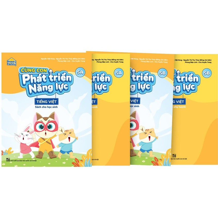 Sách Bộ 4 Cuốn Happy Family Cùng Con Phát Triển Năng Lực Tiếng Việt Lớp 5 (Tập 5A - 5B)