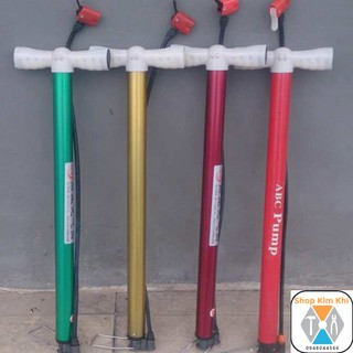 Bơm tay xe đạp - xe máy loại ống to màu đỏ