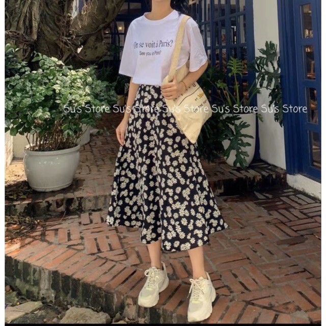 [Ảnh thật /Video] Chân váy hoa nhí vintage nhiều màu hàng Quảng Châu - Chân váy dài vintage 2 lớp- Dorita Boutique | BigBuy360 - bigbuy360.vn