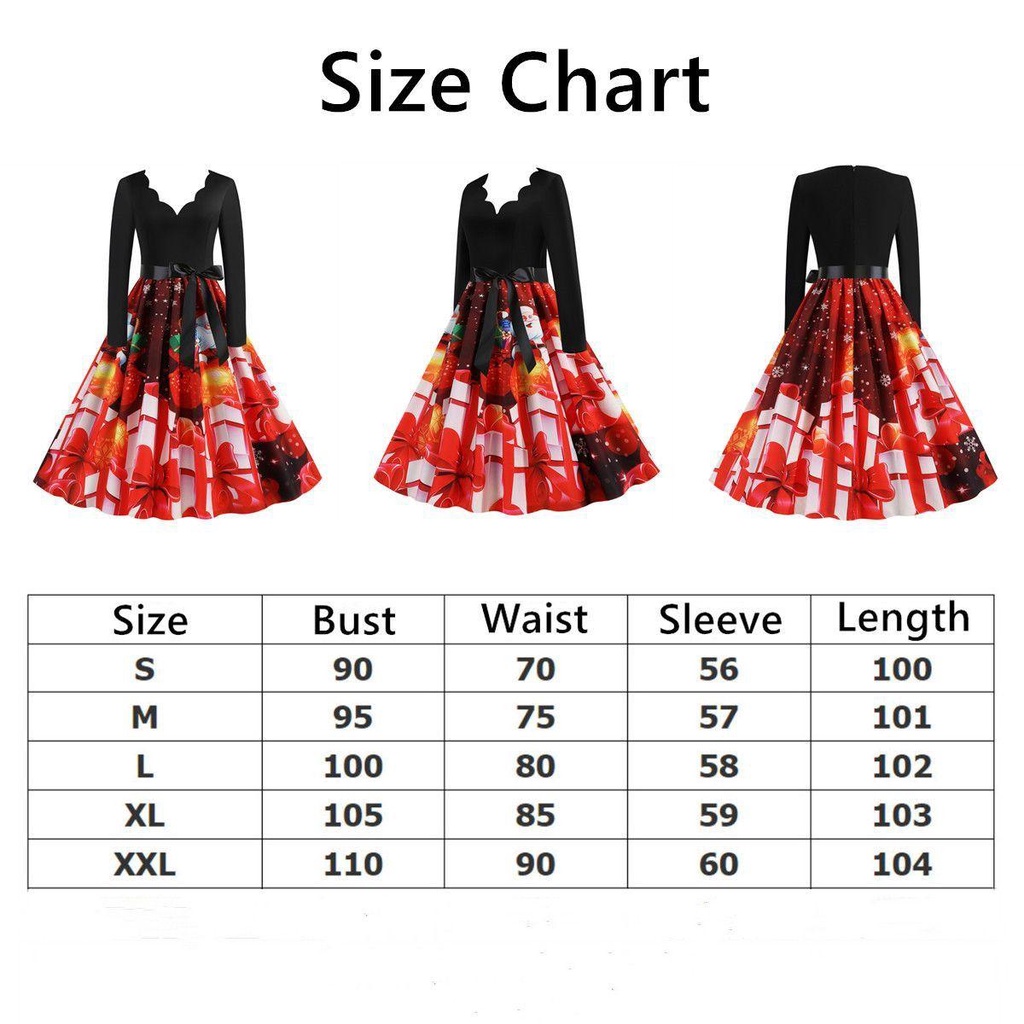 Đầm Giáng Sinh Cổ Chữ V Size Lớn In Họa Tiết Thời Trang Cho Nữ